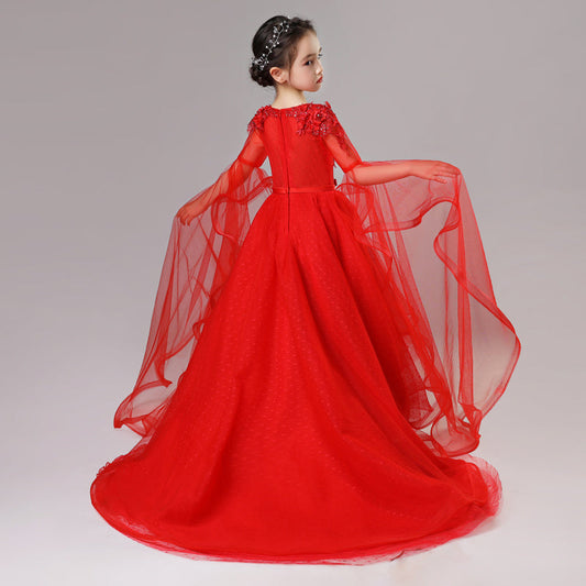 Children's Princess Dress Girls Fluffy Model Catwalk Performance Clothes