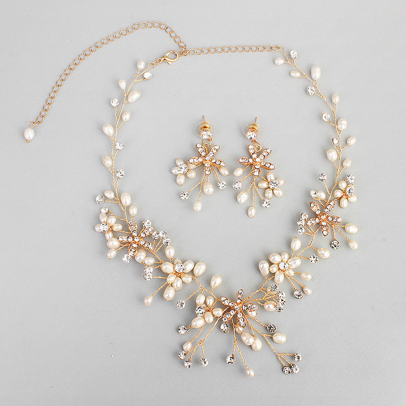 Pearl necklace and earring set (Available)