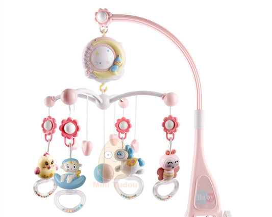 Baby Rattles Crib Mobiles Toy Holder Rotating Mobile Bed Bell Musical Box Projection Newborn Infant Baby Boy Toys ((Available)