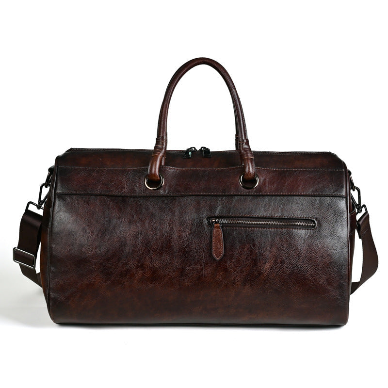 Top Layer Leather Bag Handmade Retro Large Capacity