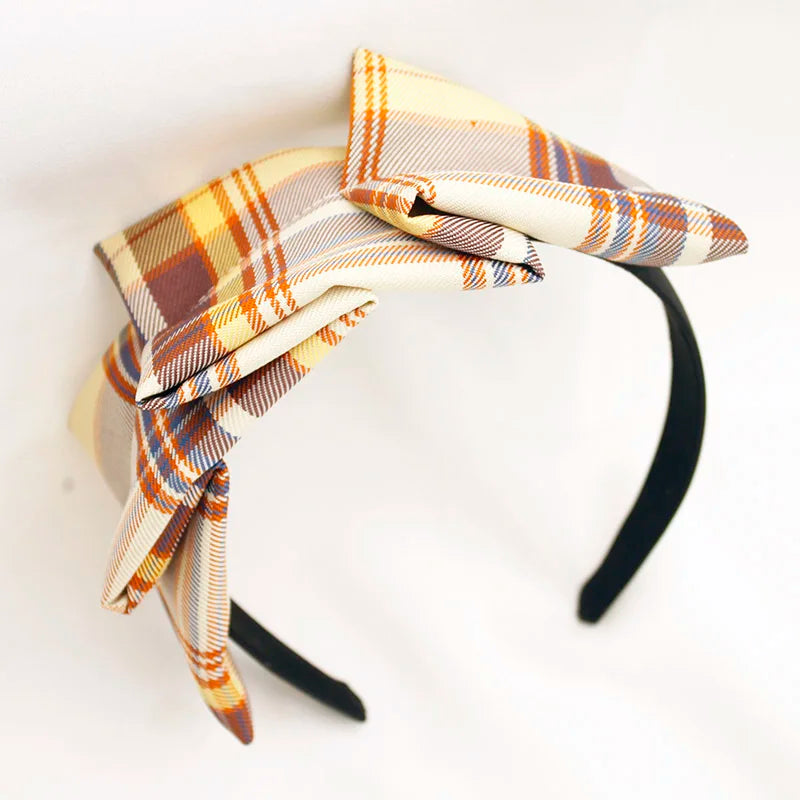 Fashion Autumn Winter Fabric Plaid Headband for Women Girls Non-slip Hairband Female Hair Hoop