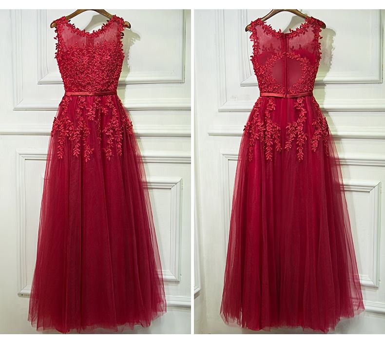 Party Dress Lace Pearls Sleeveless Formal Evening Party Dress