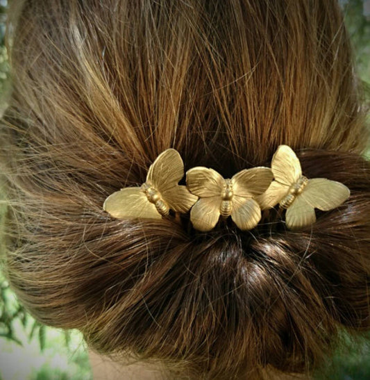 Women's Hair accessories Three Butterflies Hairpins