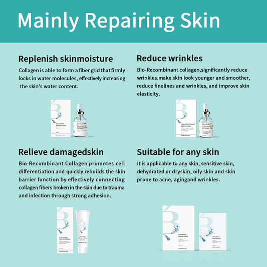 Beauty Product Anti Aging Brightening Collagen Skin Care Sets Facial Repair Whitening Skin Care Set