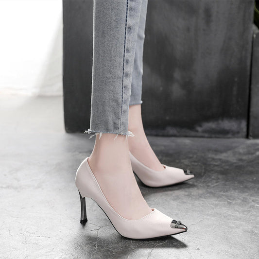 Ladies summer footwear pumps slip on formal shoes women heels