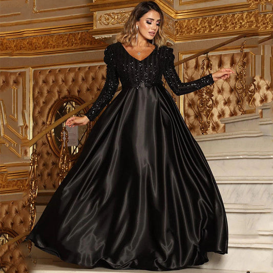 Ladies High Quality Elegant Long Dress Formal Slim Shape Evening Dresses