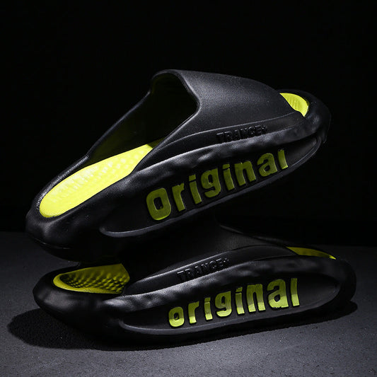 Men's Slippers Thick Bottom For Outdoors Trendy Non-slip Wear-resistant