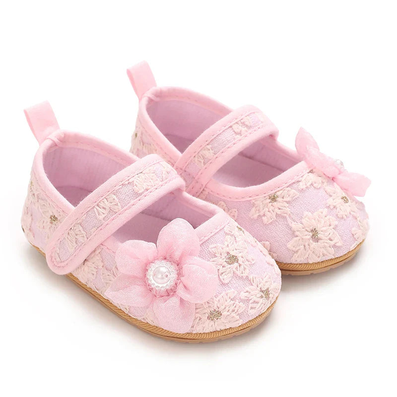 Spring and Summer Baby Soft Soled Comfortable Cloth Shoes 0-12 Months Baby Princess Shoes Anti Slip Walking Shoes