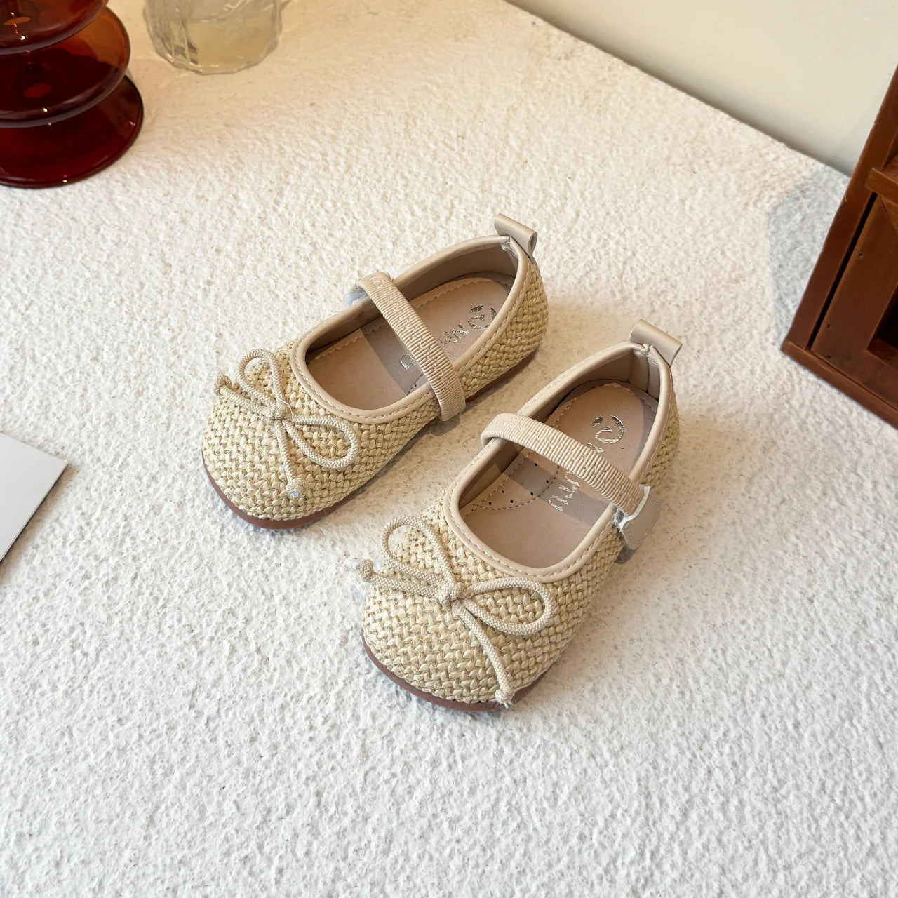 Baby Girls Summer New Style Bow Round Head Daily Kids Walking Shoes Cute Lightweight Comfortable One-piece Flat Loafer Size23-34
