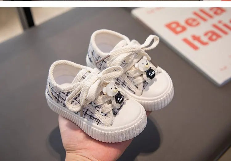Spring Autumn Fashion Kids Canvas Shoes Casual Sport Boys Girls Sneakers Shoes Soft Rubber Sole Flat Children Canvas Shoes 21-26