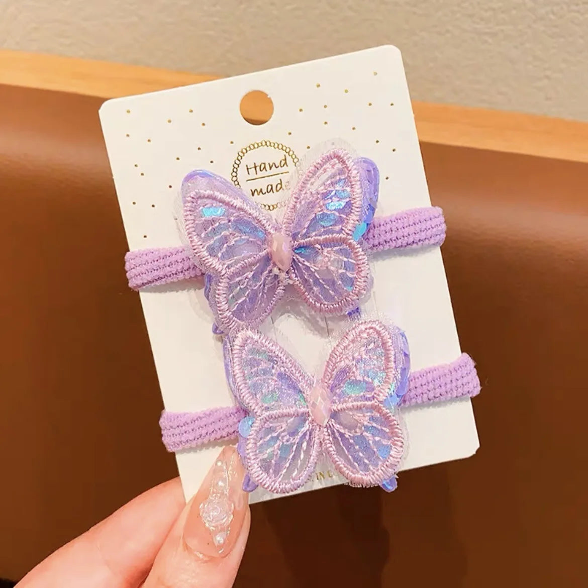 Girls Hair Rope Sequins Butterfly Elastic Hair Bands Candy Colors Scrunchies Ponytail Holder Rubber Bands