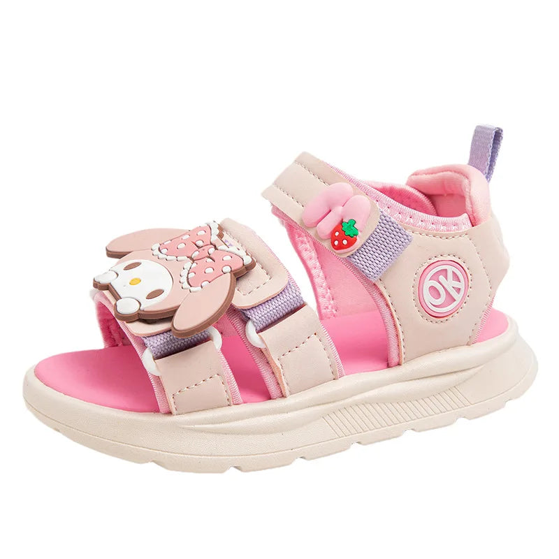 Kids Girls Sandal Sanrio Kawaii Anime Melody Children Shoes Girly Heart Summer Cute Cartoon Student Beach Shoes