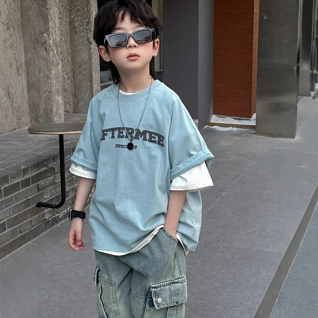Spring Summer New Children's Short Sleeve T-shirt