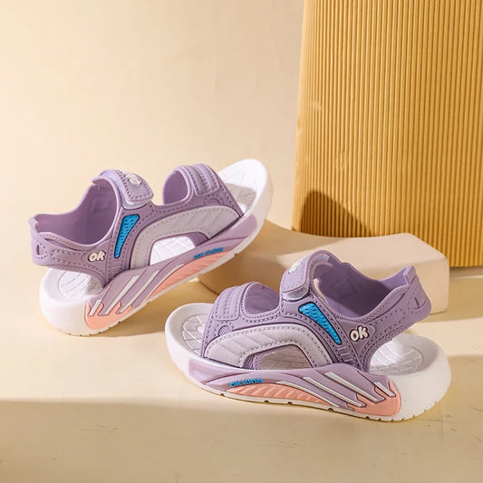 New Children's Shoes Fashionable and Versatile Open toed Beach Shoes Soft soled Comfortable Sports Sandals