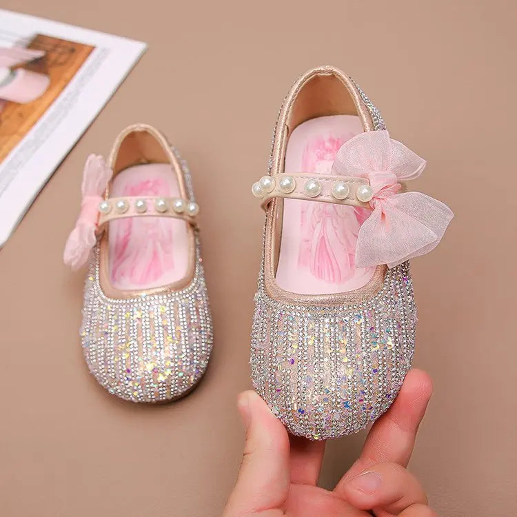 Princess Girls Shoes Children's Small Leather Shoes The New Paragraph in The Spring Baby Crystal Single Girl Soft Bottom Shoes