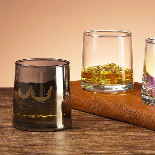 INS-style glass cups,colored trapezoidal couple's household whiskey glasses, bar and hotel mouthwash cups, beer mugs, water cups