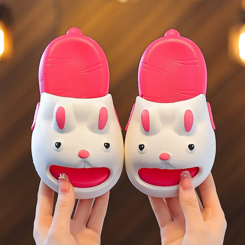 Cartoon Rabbit Children Slippers Cute EVA Waterproof Boys Girls Slippers Soft Sole Non Slip Kids Beach Shoes