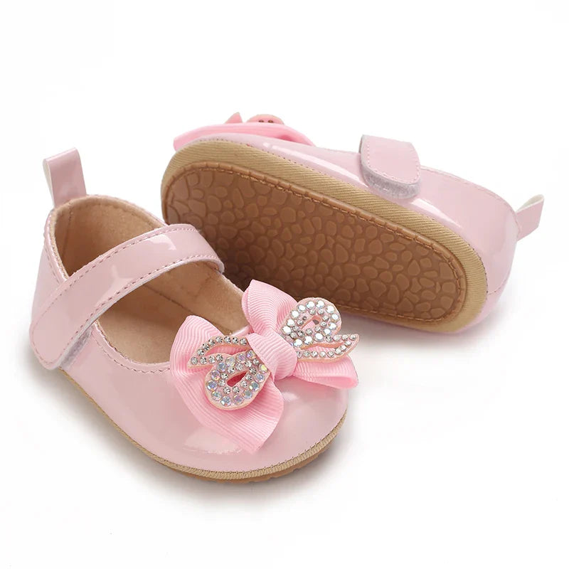 Spring and Autumn Bow Mary Jane Princess Shoes Baby Girl Rubber Bottom Anti slip Sneaker
