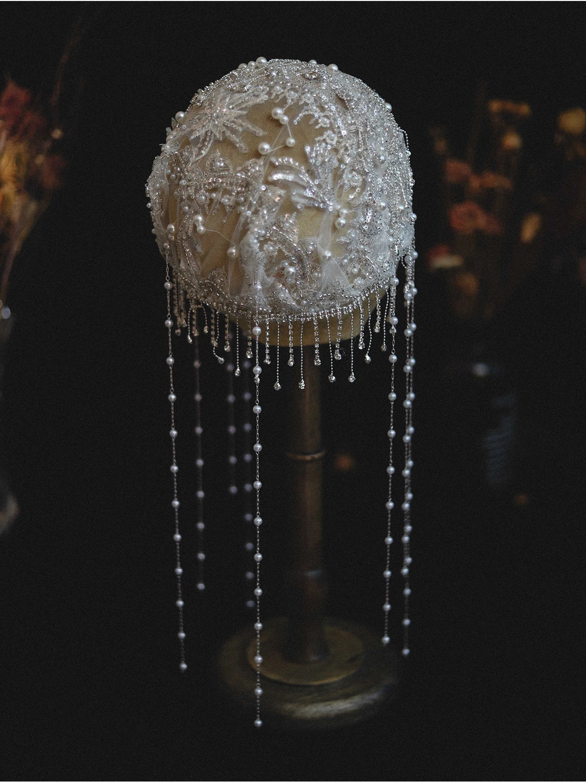 Fashion Exquisite Rhinestone Beaded Fringed Hat Yarn Bridal Wedding Personalized Retro Dress Wedding Photo Styling Jewelry