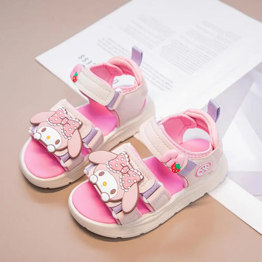 Kids Girls Sandal Sanrio Kawaii Anime Melody Children Shoes Girly Heart Summer Cute Cartoon Student Beach Shoes