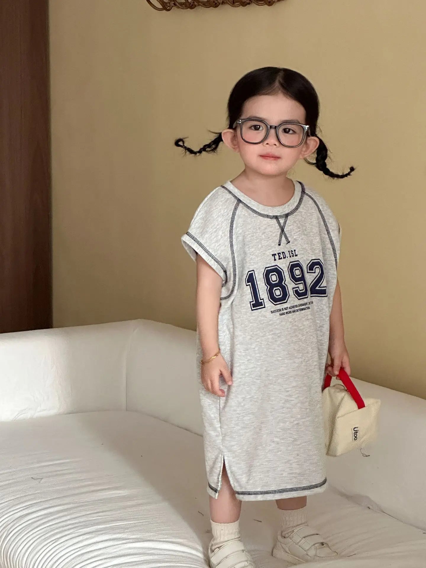Summer New Children Short Sleeve Clothes Set Boys Letter Print T Shirts 2pcs Suit Girls Vest Dress Kids Brother Sisters Set