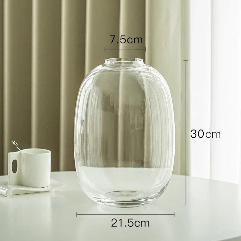 Simple Horse Drunk Wood Vase Potbelly Glass Transparent Aquatic Living Room Flower Arrangement Floor Utensils Fresh Vase