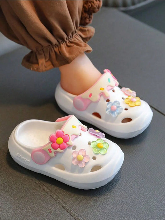 Summer indoor non-slip floral convertible soft-soled sandals for kids