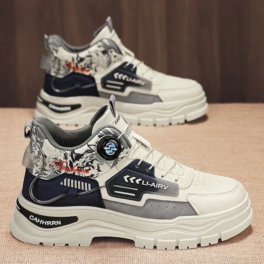 Men's Casual Outdoor Boots Fall Breathable Trendy Versatile Leisure Knob Board Shoes Anti-slip Riding Fashion Sneakers