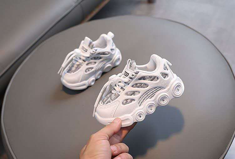 Sneakers Kids Fashion LED Light Shoes Letter Webbing Mesh Boys Shoes