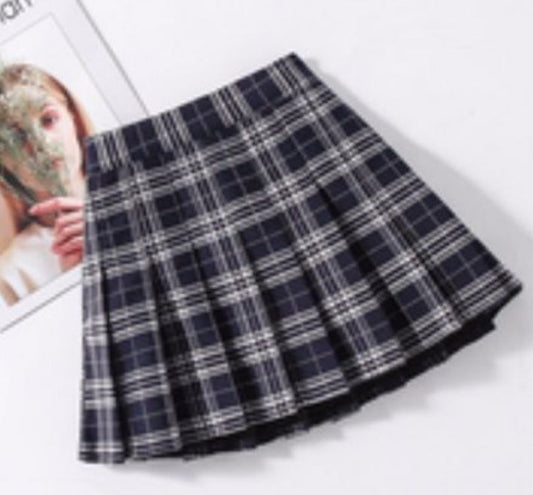 Colorful Red Tartan Skirt Versatile College Style Girl's Miniskirt