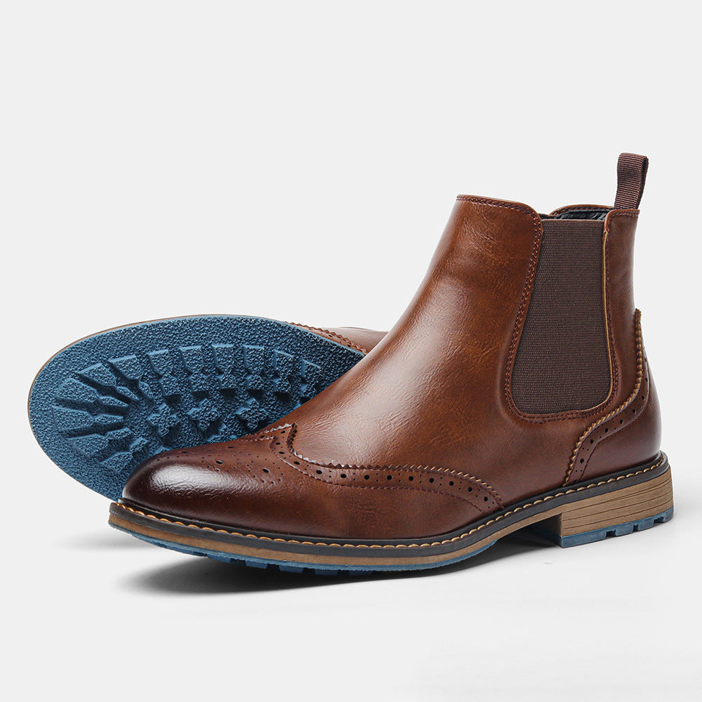 Mid-top Carved Casual Men's Shoes Brogue Retro