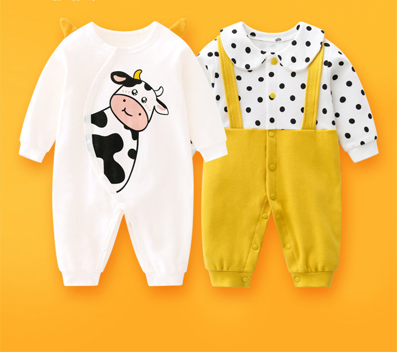 Newborn Baby Summer Baby Romper Long-sleeved Romper Newborn Baby Jumpsuit