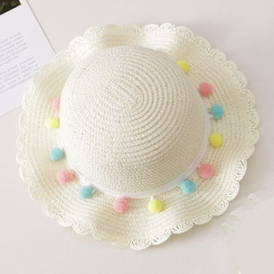 Girls straw sun hat