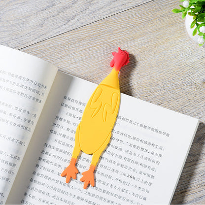 Creative Silicone Screaming Chicken Reading Bookmark   (Available)