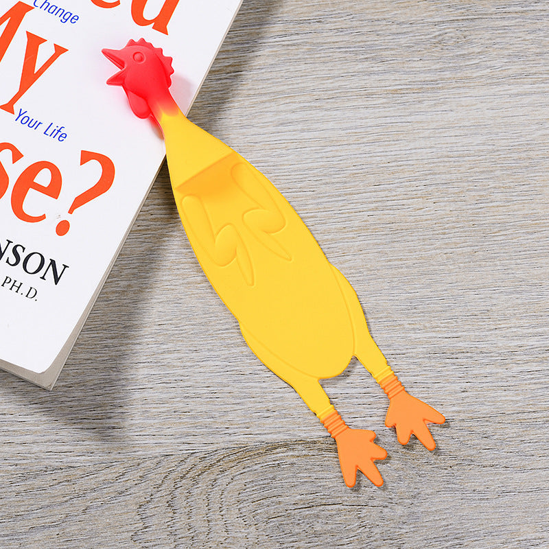 Creative Silicone Screaming Chicken Reading Bookmark   (Available)