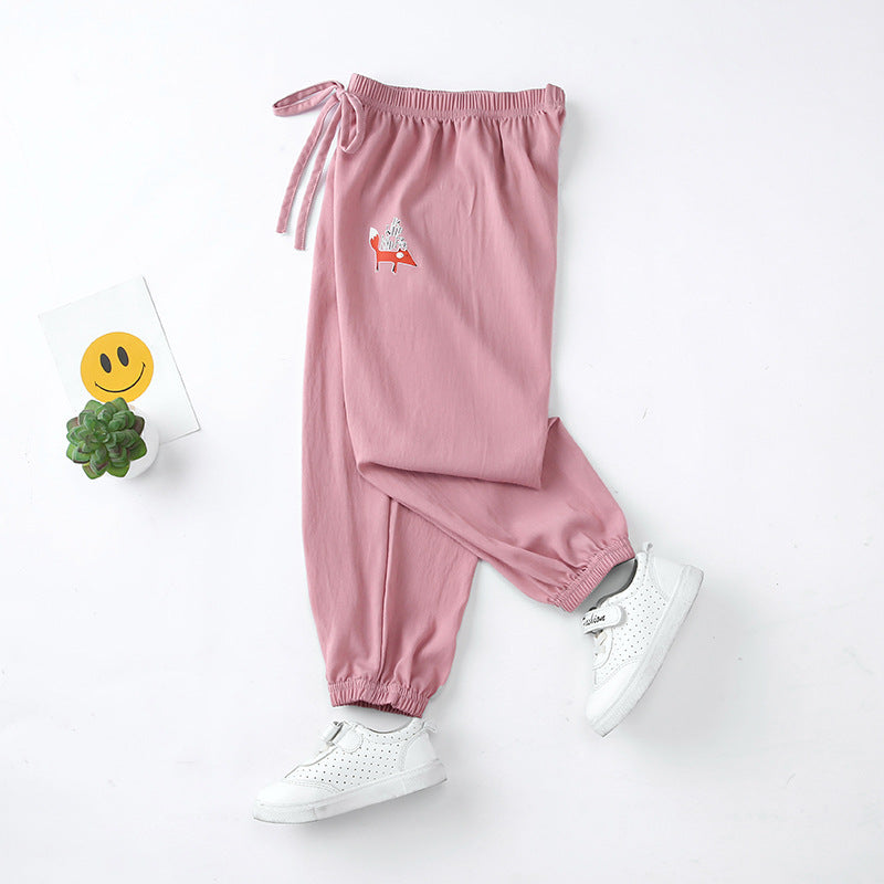 Denim Anti-mosquito Pants, Small And Medium-sized Children's Thin Trousers, Girls' Casual Pants, Baby Air-conditioned Bloomers