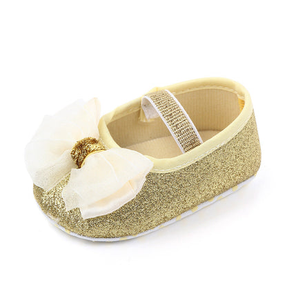 Newborn Princess Shoes Baby Shoes Soft Soled Baby Shoes Bow Princess Shoes Single Shoes  (Available)