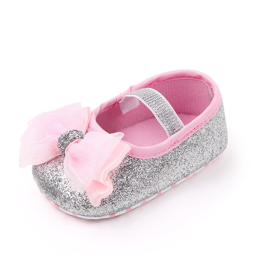 Newborn Princess Shoes Baby Shoes Soft Soled Baby Shoes Bow Princess Shoes Single Shoes  (Available)