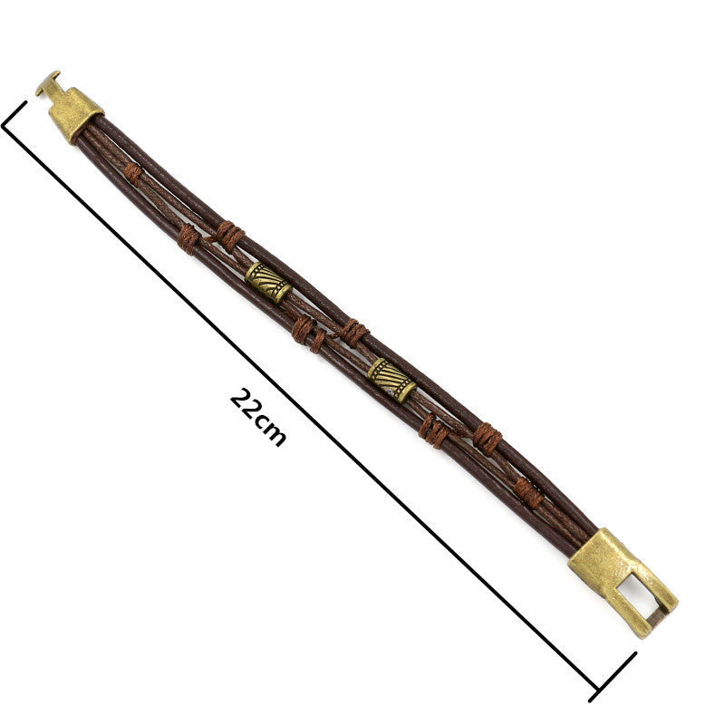 Retro Men's Braided Leather Bracelet   (Available)