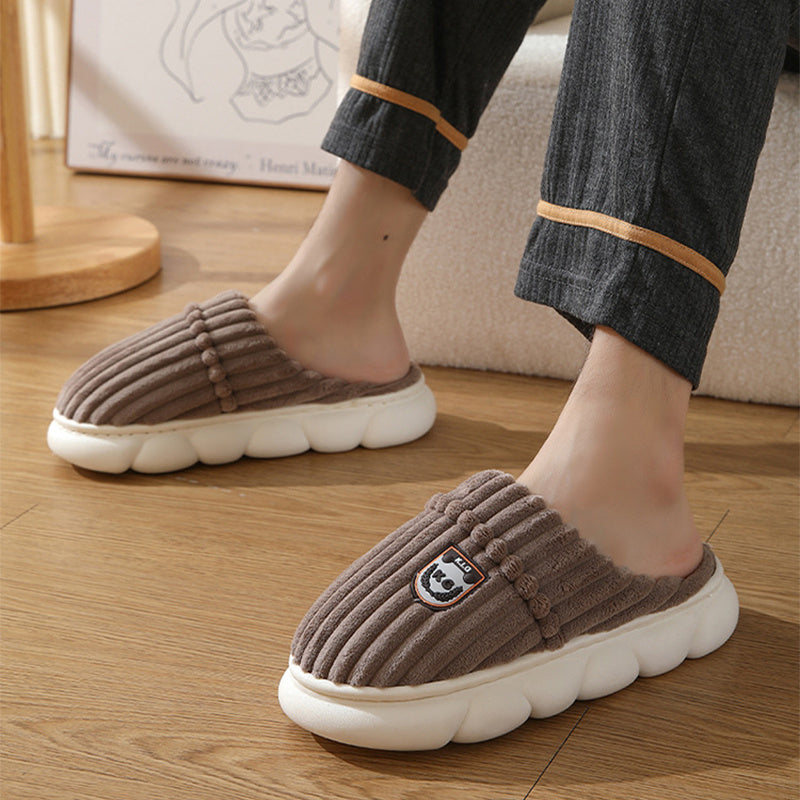 Winter Corduroy House Slippers with soft plush lining, non-slip sole, and warm cushioned design for comfortable indoor wear