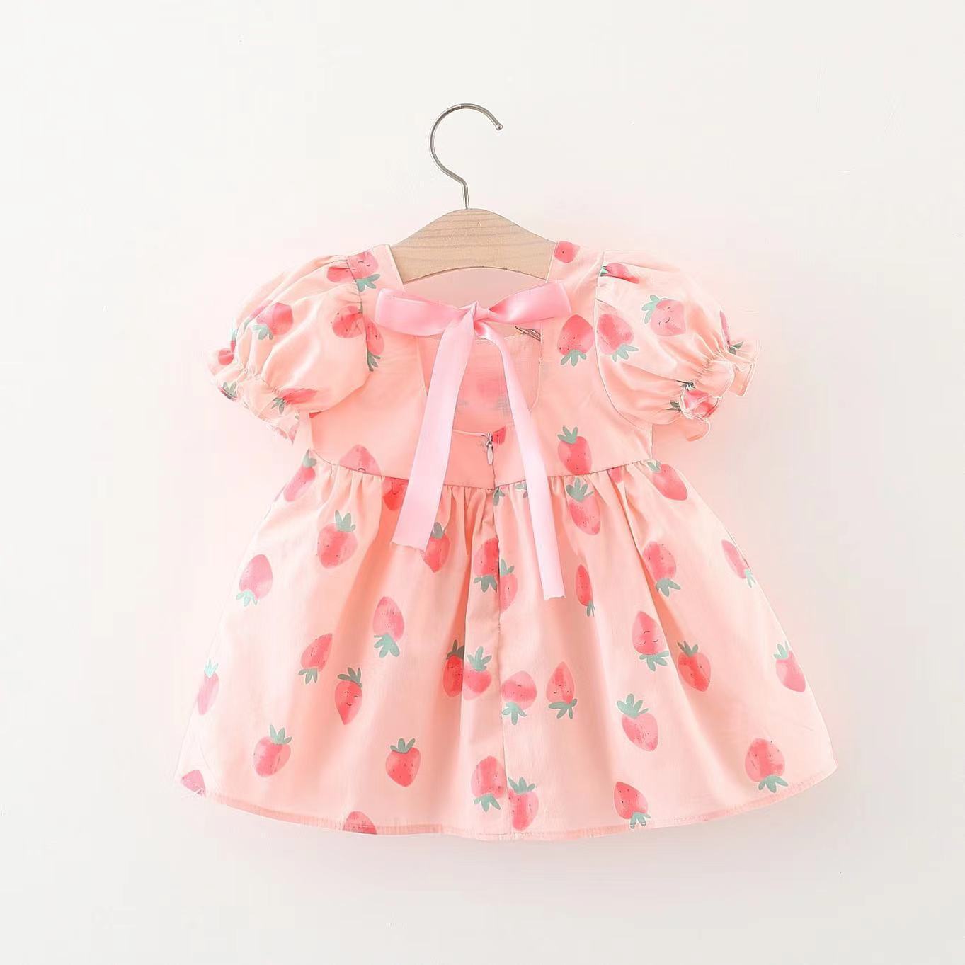 Girls' Fashion Casual Short-sleeved Printed Dress