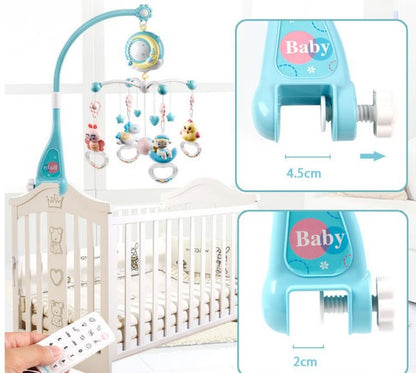 Baby Rattles Crib Mobiles Toy Holder Rotating Mobile Bed Bell Musical Box Projection Newborn Infant Baby Boy Toys ((Available)