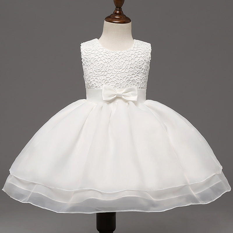 Baby Girls Wedding Party Dress with elegant princess design, soft fabric, floral details, and flowing skirt for weddings, birthdays, and flower girl events