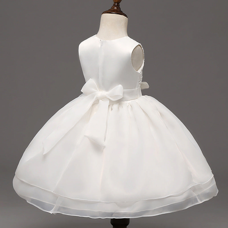 Baby Girls Wedding Party Dress with elegant princess design, soft fabric, floral details, and flowing skirt for weddings, birthdays, and flower girl events
