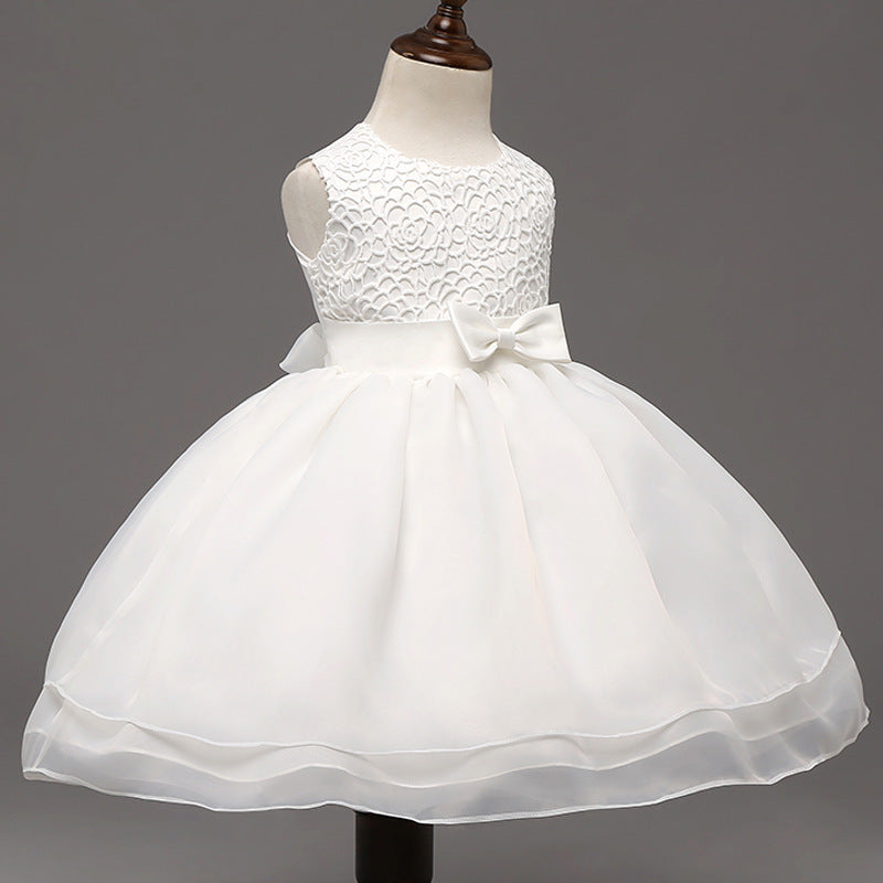 Baby Girls Wedding Party Dress with elegant princess design, soft fabric, floral details, and flowing skirt for weddings, birthdays, and flower girl events
