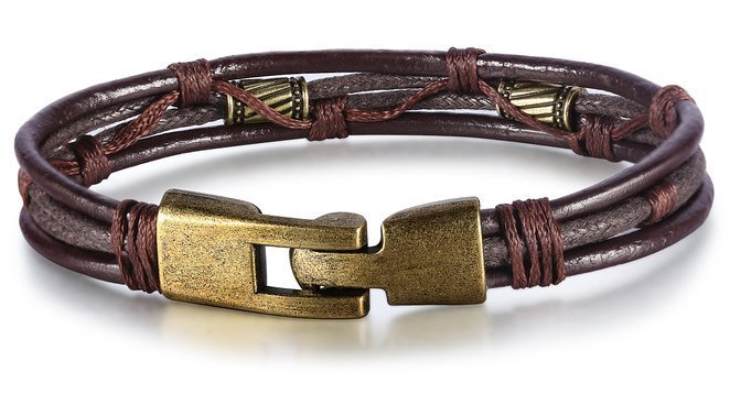 Retro Men's Braided Leather Bracelet   (Available)