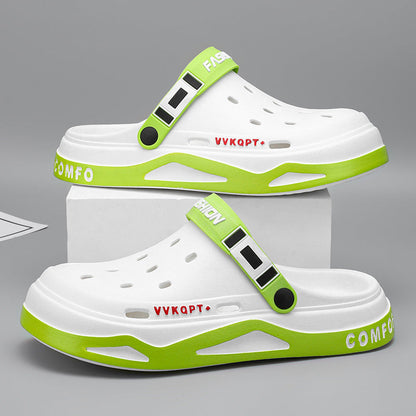 Sandals Summer Breathable Closed Toe Men's Slippers Dual-use Beach Shoes