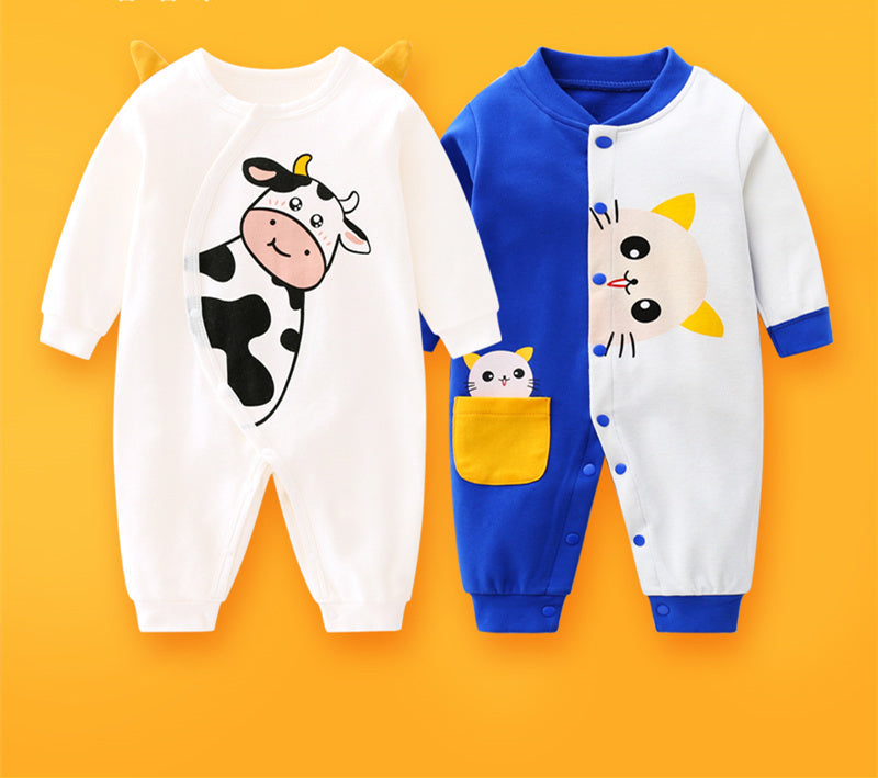 Newborn Baby Summer Baby Romper Long-sleeved Romper Newborn Baby Jumpsuit
