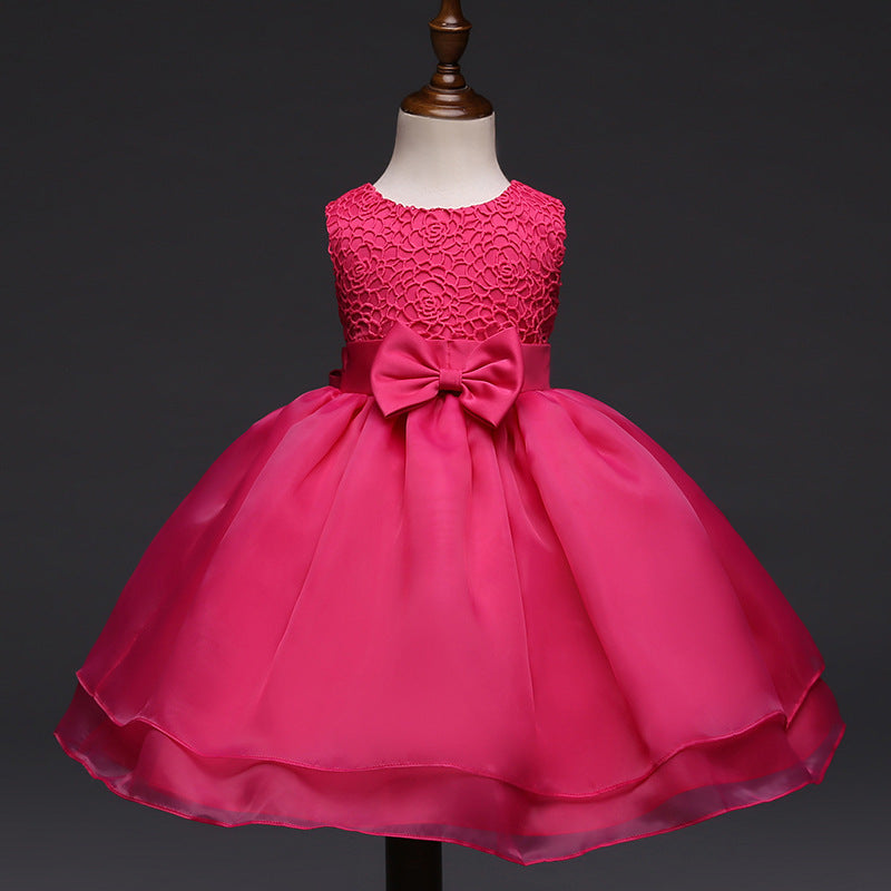 Baby Girls Wedding Party Dress with elegant princess design, soft fabric, floral details, and flowing skirt for weddings, birthdays, and flower girl events