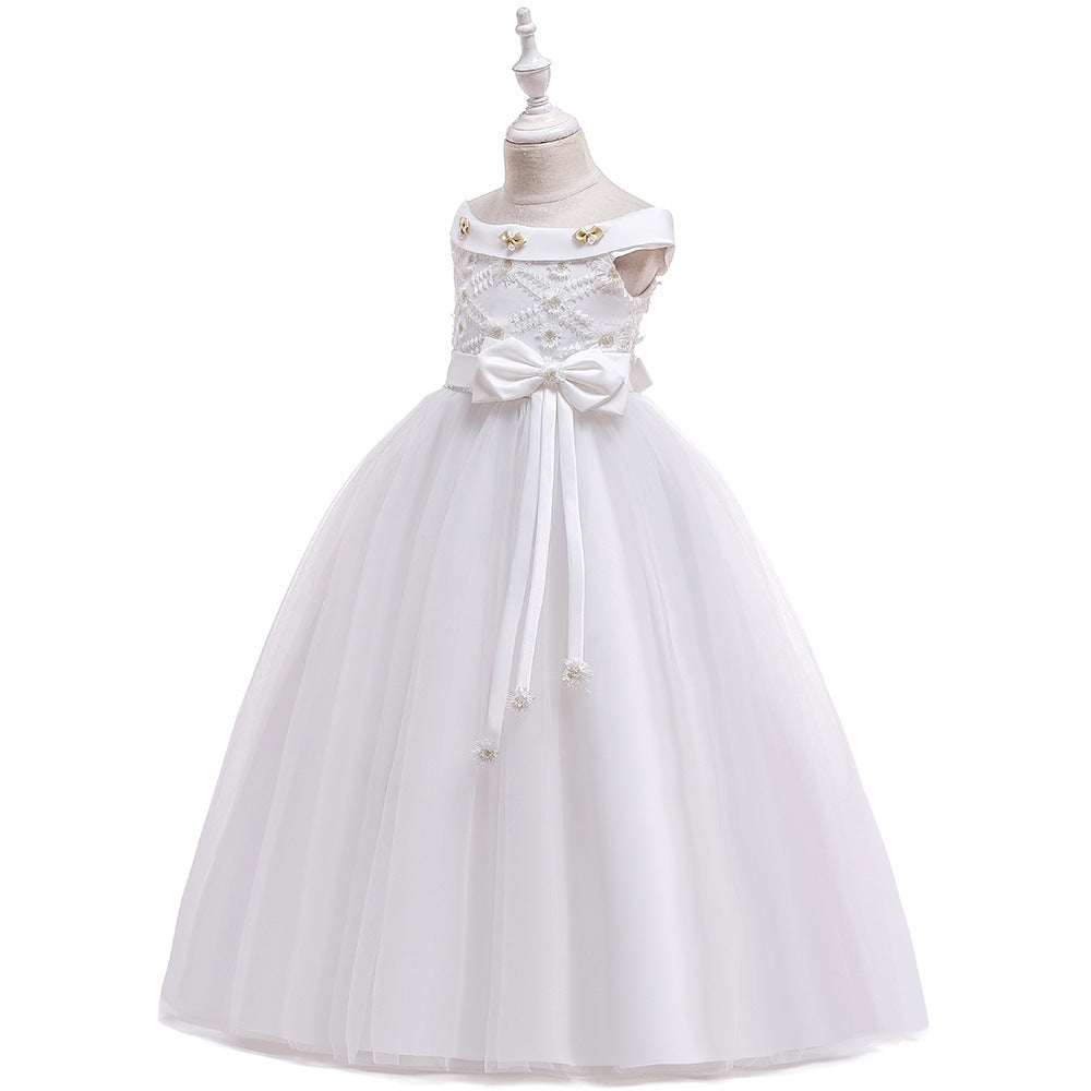 European And American One Shoulder Girls Dress Skirt